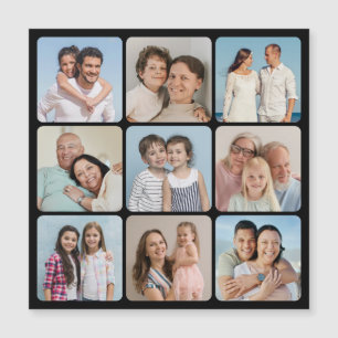 Ronde hoeken 9 Magnetische Kaart voor fotocollage
