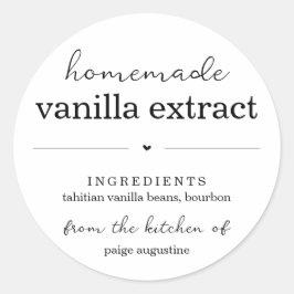 Ronde Homemade Vanilla Extract Cadeaus Sticker