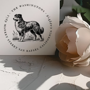 Ronde  Hond Familienaam Retour Adres Rubberstempel