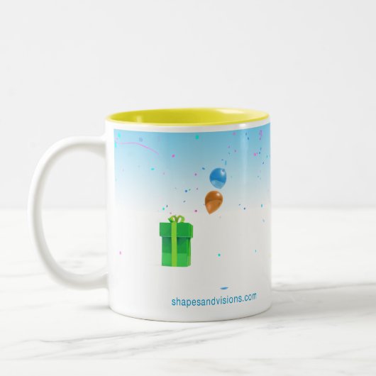 Ronde hond "Happy Birthday!" mok (Links)