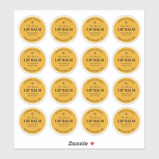 Ronde Honeycomb Lip Beeswax Balm Labels (Vel)