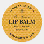 Ronde honingbijenlip-bijenwas-balselabels ronde sticker (Voorkant)