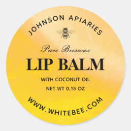 Ronde honingbijenlip-bijenwas-balselabels sticker