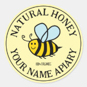 Ronde honingpot stickers voor imker (Voorkant)