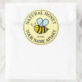 Ronde honingpot stickers voor imker (Tas)