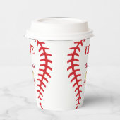 Ronde honkbal spel thema Kind tiener verjaardagsfe Papieren Bekers (Links)