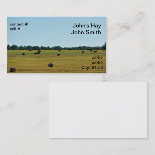 Ronde hooibalen visitekaartje (Voorkant / Achterkant)