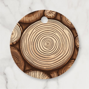 Ronde houtboomstammen Houten Bossen Bedankjes Labels