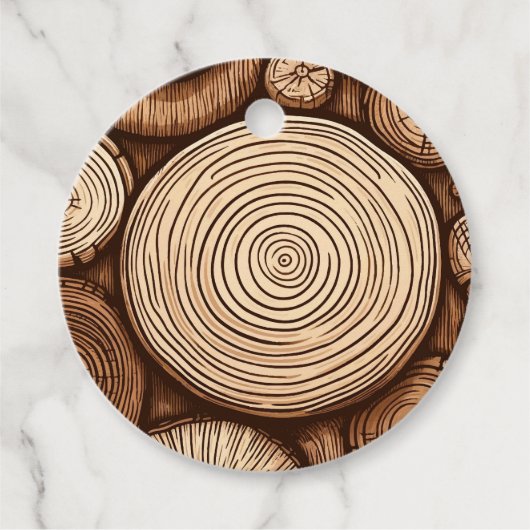 Ronde houtboomstammen Houten Bossen Bedankjes Labels (Voorkant)