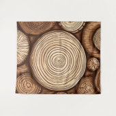 Ronde houtboomstammen Houten Bossen Wandkleed (Voorkant (horizontaal))