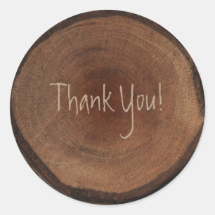 Ronde Houten Boomstam Schors Rustieke Trouwgunst Sticker