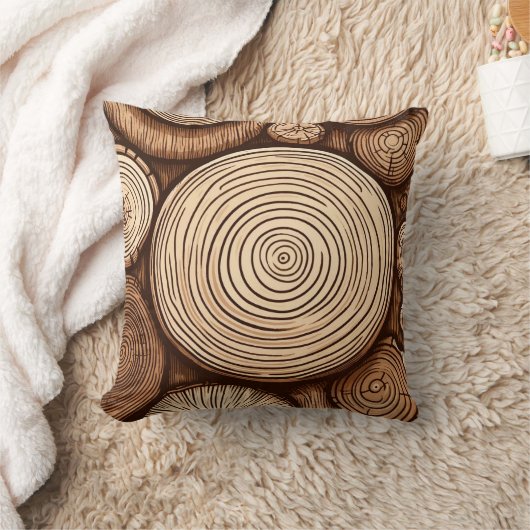 Ronde Houten Boomstammen Houten Bos Kussen (Deken)
