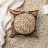 Ronde Houten Boomstammen Houten Bosgrond Kussen (Deken)