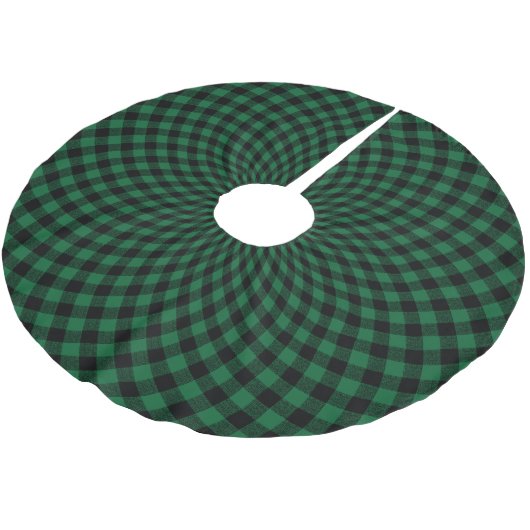 Ronde Hunter Green Plaid Check Kerstboom Rok (Gekanteld)