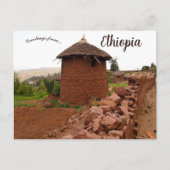 Ronde hut in Lalibela Ethiopië Briefkaart (Voorkant)