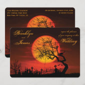 Ronde huwelijksuitnodigingen 's nachts kaart (Voorkant / Achterkant)