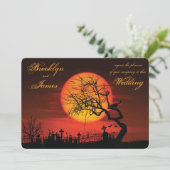 Ronde huwelijksuitnodigingen 's nachts kaart (Staand voorkant)