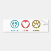 Ronde Iconen Vrede Liefde Paws Bumpersticker (Voorkant)