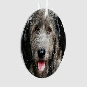 Ronde Ierse Wolfhound Kerstversiering Ornament (voorkant)