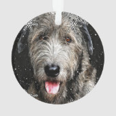 Ronde Ierse Wolfhound Kerstversiering Ornament (achterkant)
