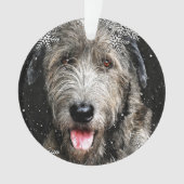 Ronde Ierse Wolfhound Kerstversiering Ornament (voorkant)