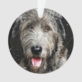 Ronde Ierse Wolfhound Kerstversiering Ornament