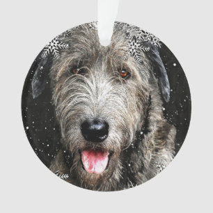 Ronde Ierse Wolfhound Kerstversiering Ornament