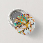 Ronde "Ik ben allergisch voor de realiteit"-Abstra Button 3,2 Cm (Voorkant /achterkant)