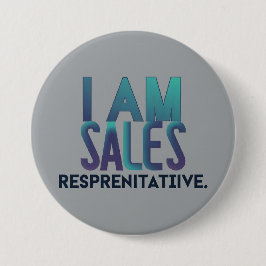  ronde Ik ben verkoopvertegenwoordiger Button 7,6 Cm