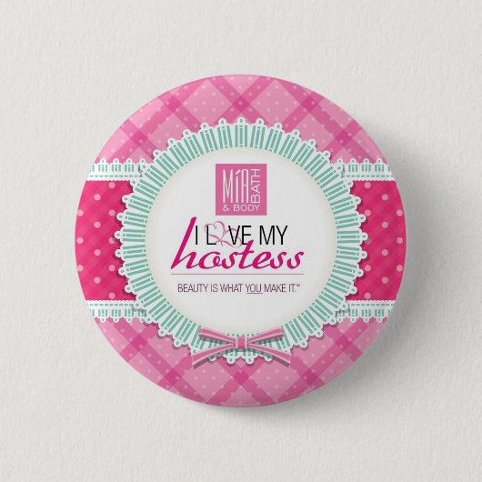Ronde ik hou van mijn hostess Pin Ronde Button 5,7 Cm (Voorkant)