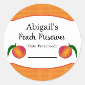 Ronde inbliksticker perzik fruit sticker (Voorkant)