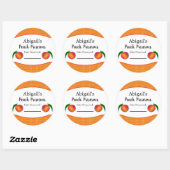 Ronde inbliksticker perzik fruit sticker (Vel)