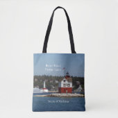 Ronde Island Passage Lights over de hele canvas ta Tote Bag (Voorkant)