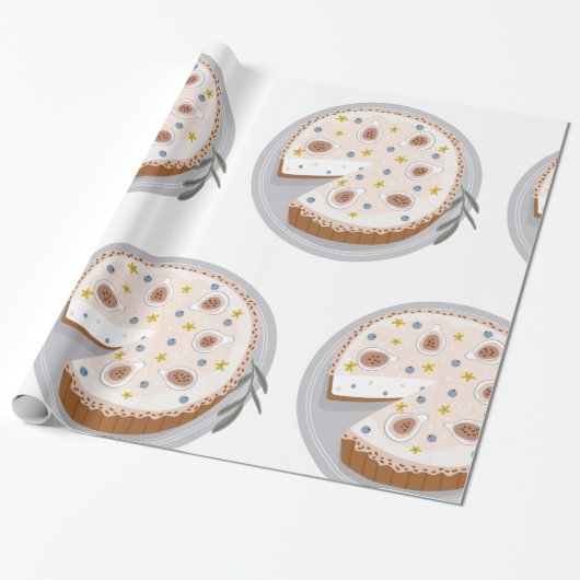 Ronde kaesecake cadeaupapier (Uitgerold)