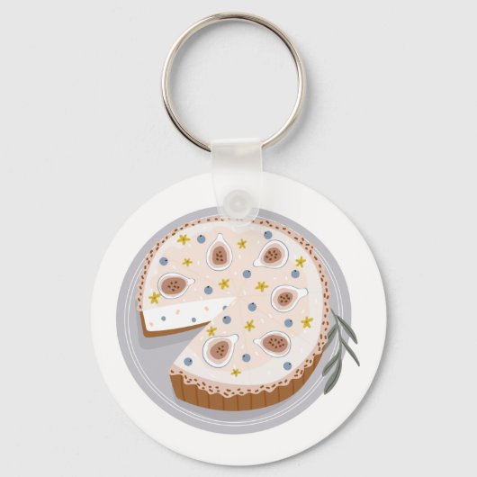Ronde kaesecake sleutelhanger (Voorkant)