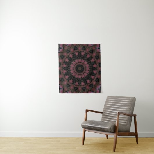 Ronde kaleidoscoopretro van Tapestry Mandala Wandkleed (In situ)