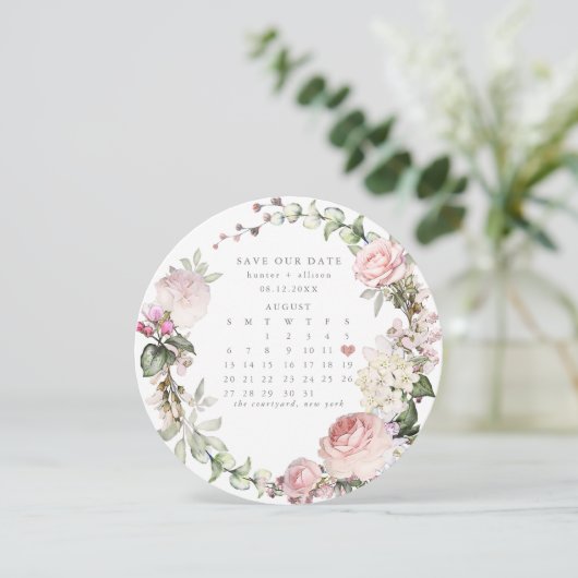 Ronde kalender Sla de datum op Feestdagenkaart (Staand voorkant)