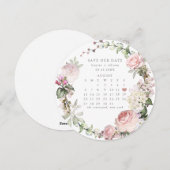 Ronde kalender Sla de datum op Feestdagenkaart (Voorkant / Achterkant)