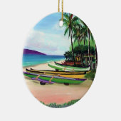 Ronde Kanoe Strand Keramisch Ornament (Rechts)