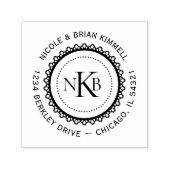 Ronde Kant Initialen Monogram Creëer Uw Eigen Zelfinktende Stempel (Design)