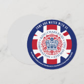 Ronde KANTOREN III CORONATION Watch Party Kaart (Voorkant / Achterkant)