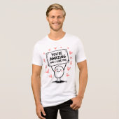 Ronde karakter met een lachend gezicht Tri-Blend shirt (Voorkant volledig)
