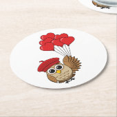 Ronde kartonnen hoefsmeren met hartballonnen onderzetter (Gebogen)