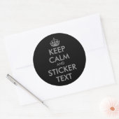 Ronde KeepCalm-Stickers in grijs | personaliseerba Sticker (Envelop)