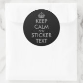 Ronde KeepCalm-Stickers in grijs | personaliseerba Sticker (Tas)