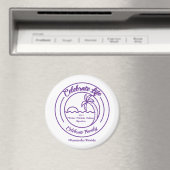 Ronde keramische magneet met Paarse Logo (Insitu (Vaatwasser))