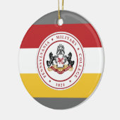* Ronde keramische versiering met PMC-vlag logo Keramisch Ornament (Links)