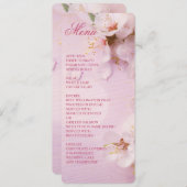 Ronde Kersenbloesem Elegant Trouwmenu Menu (Voorkant / Achterkant)