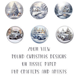 Ronde Kerst Afbeelding DIY Decoupage Ornament Craf Tissuepapier