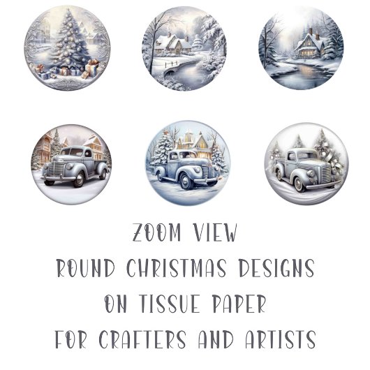 Ronde Kerst Afbeelding DIY Decoupage Ornament Craf Tissuepapier